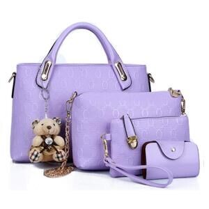 3190 Soft Synthetic PU Leather Metal Chain Tote Satchel Crossbody Shoulder